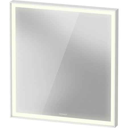 DURAVIT L-Cube Mirror, 25 5/8 X2 5/8 X27 1/2  White Aluminum Matt, Light Field, Square, Lc738000000 LC7380000006000